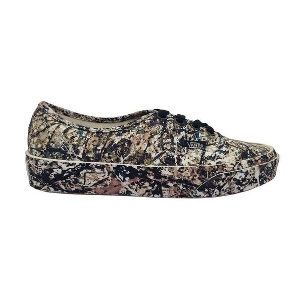 VANS Authentic Moma Jackson Pollock Camo Canvas Low Top Sneakers Women's 6 - Picture 1 of 9